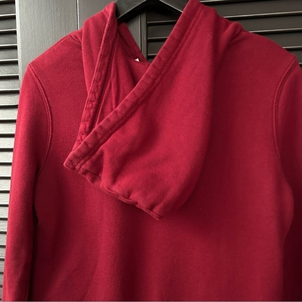 Adidas Trefoil Hoodie with Kangaroo Pocket, Shadow Red, Size XS - Picture 12 of 16